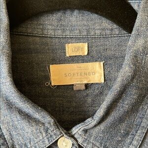 LOFT Denim Blue Button Down Shirt